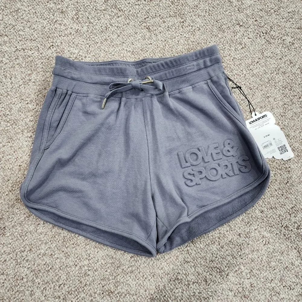 NWT Love & Sports Women's Embossed Logo Lounge Shorts